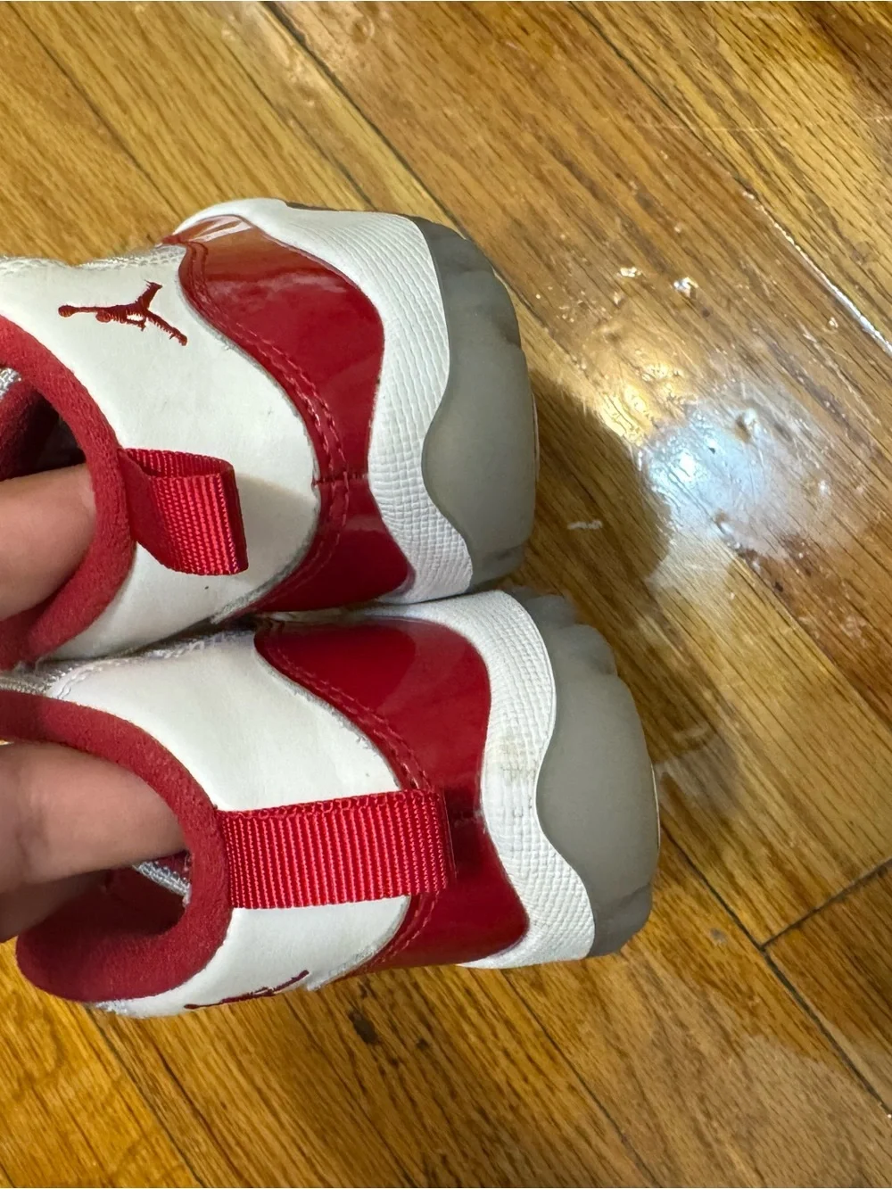 Jordan Kids Red and White Sneakers